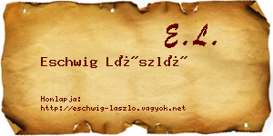 Eschwig László névjegykártya