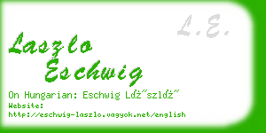 laszlo eschwig business card